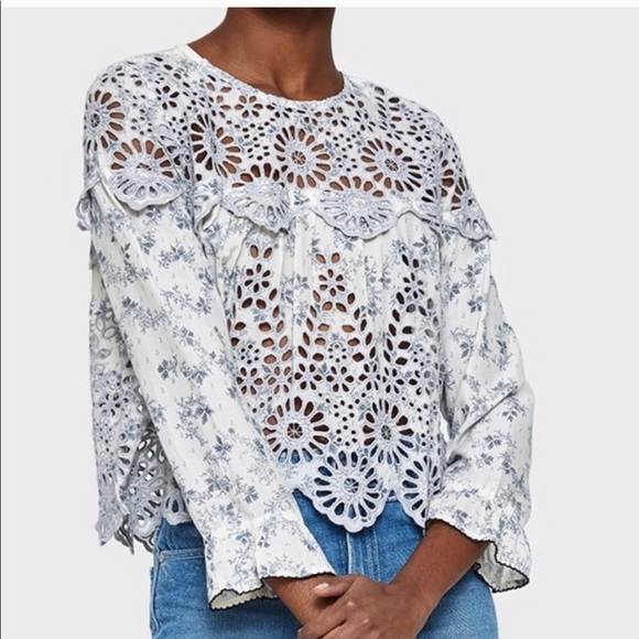 Ganni Tops - GANNI Emile Lace Top, Size 38